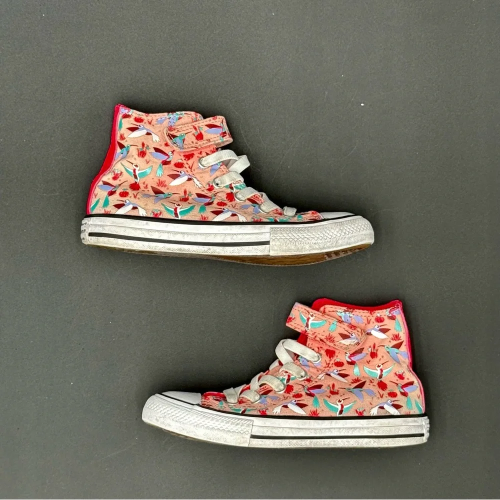 Converse Kids Floral High-Tops - Pink and‎ Green